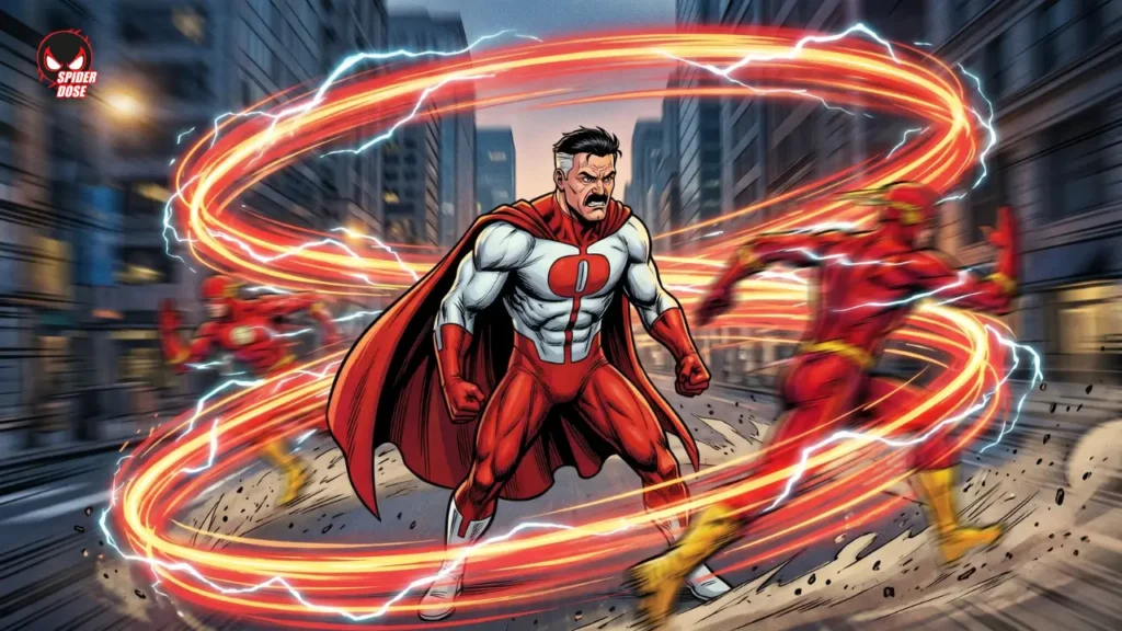 Omni-Man Defeat the Justice League, oni-man vs flash